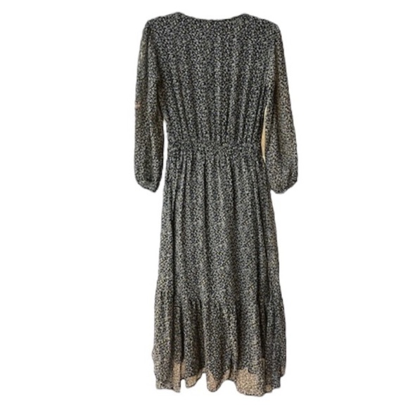 NWT Abercrombie & Fitch asymmetric Ruffle Midi  tiered Whimsygoth Floral Dress S - Picture 3 of 10